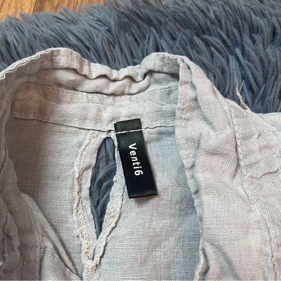 Venti6 Light Gray Linen Button Up Shirt Size S - Picture 2 of 5
